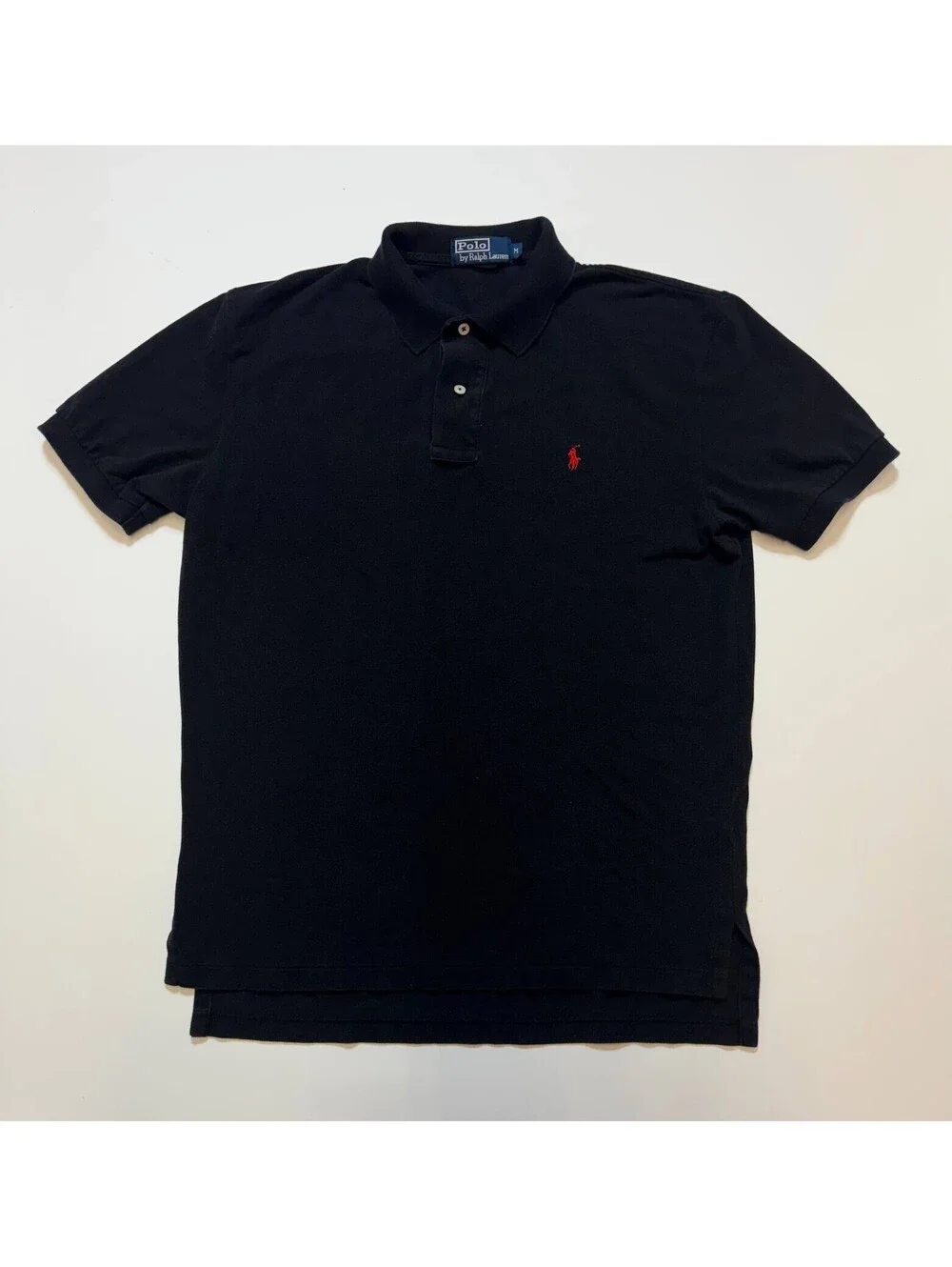 Lot of 2 Polo Ralph Lauren Polo Shirts Mens M Black Striped Short Sleeve